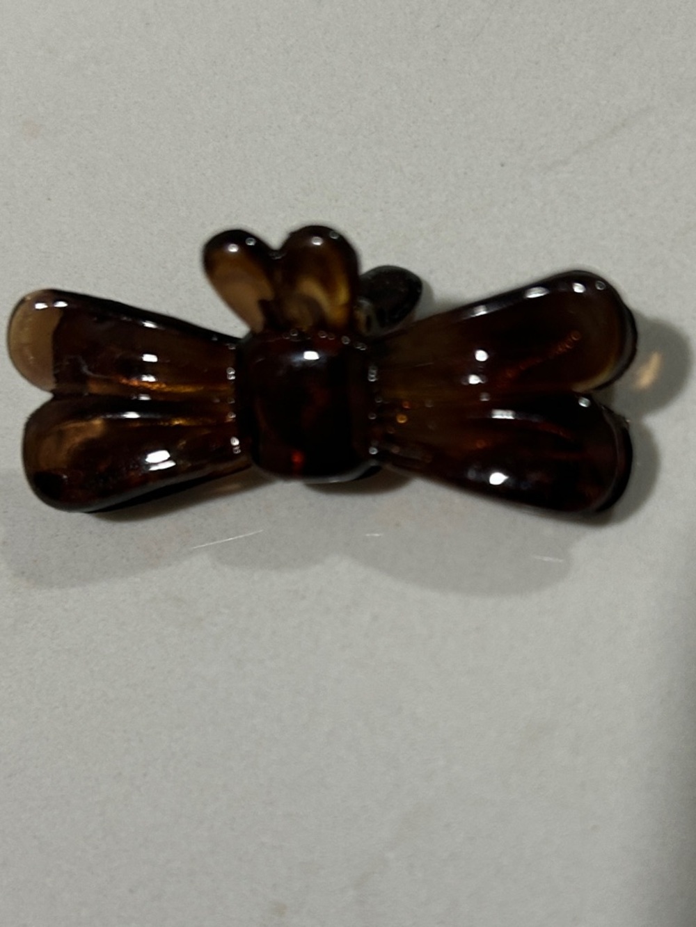 Tortoiseshell Plastic Bow Hair Clip - Brown